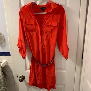 Belted shirt dress